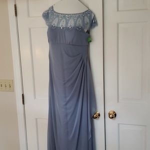 Soft blue mother of the groom gown